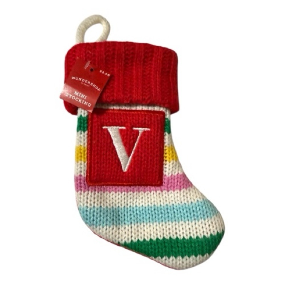 Wondershop Initial V Mini Holiday Stocking